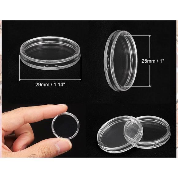 30 units - NFC NTAG215 Coin Cards Tags rewritable + 29 Acrylic Capsule Holder - Picture 2 of 3